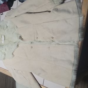 Jones New York Coat Leather and Faux Fur - Size L